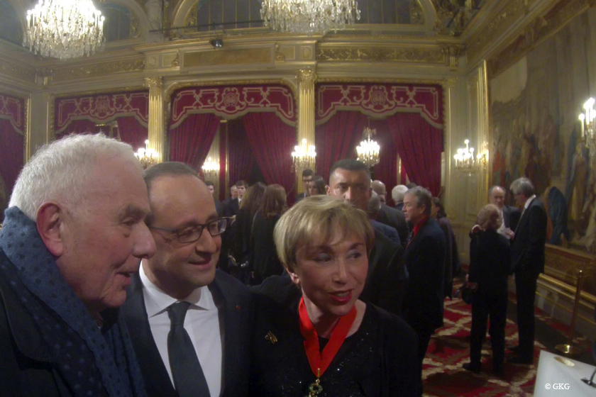Julia Kristeva, Philippe Sollers, François Hollande, photo : Georgi K Galabov